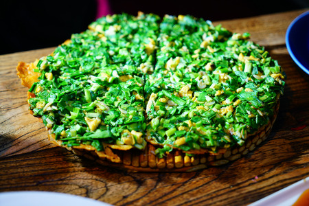 baked vege  cake , topped with sesameの写真素材