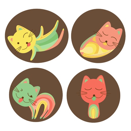 Colorful cat のイラスト素材