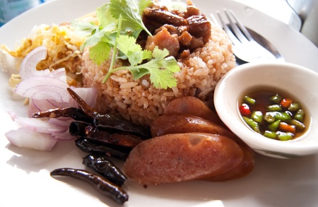 Rice with shrimp pasteの写真素材
