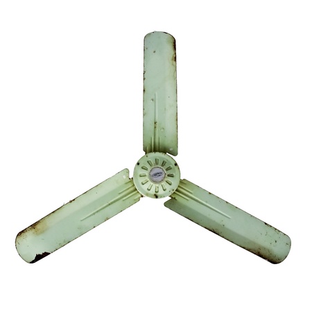 old green tree blades fan isolated on white with clipping pathの写真素材