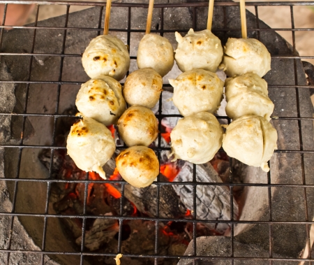 Meatballs on the grill の写真素材
