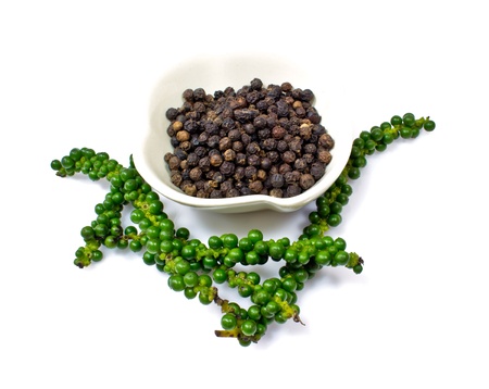 Fresh green peper and Black Pepper,Thai Indian Spice
