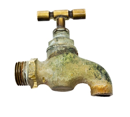 Old tap on a white background (isolated).の写真素材