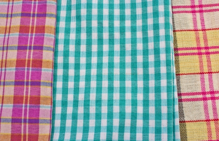 heap of cloth fabrics, close up