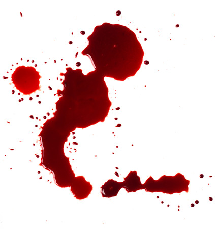 Blood stains (puddle) isolated on white background.の写真素材