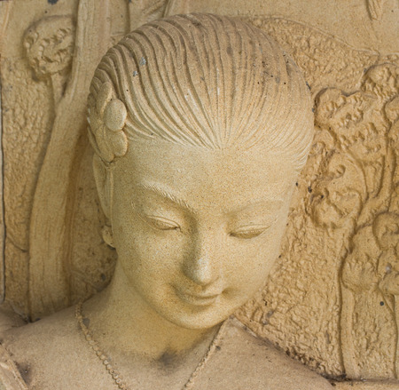 Statue of a woman. In ancient Thai literature. at the gardenの写真素材