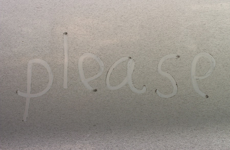 \"please\" written on a dirty carの写真素材