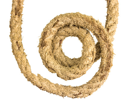 Jute rope on white background