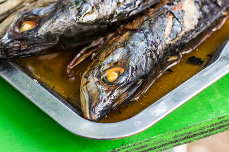 Grilled fish, saba shioyaki japanese foodの写真素材
