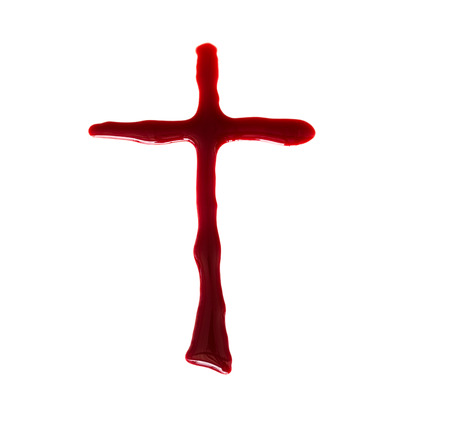 Crucifix made of bloodの写真素材