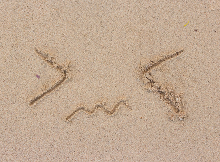 Sad in sandの写真素材