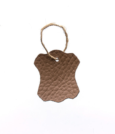 Blank leather jeans label, isolated.の写真素材