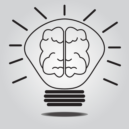 Lamp and Brain. Creative brain Idea concept backgroundのイラスト素材