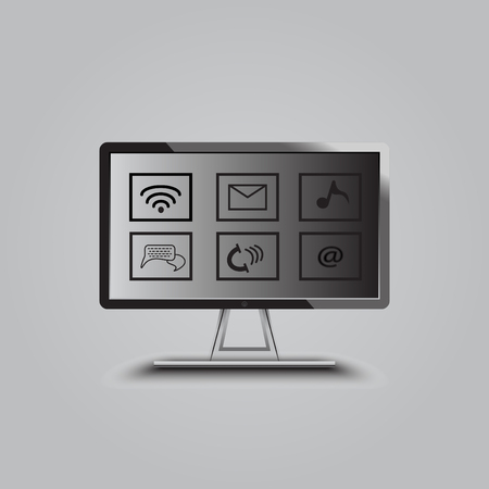 Led Tv and six symbolのイラスト素材