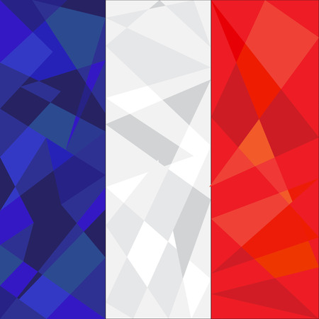 Stylized polygonal flag of Franceのイラスト素材