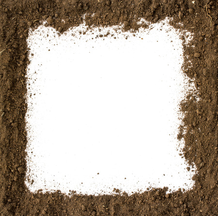 Soil Frame on white backgroundの写真素材