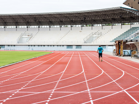 Running track and Runners training in stadiumのeditorial素材
