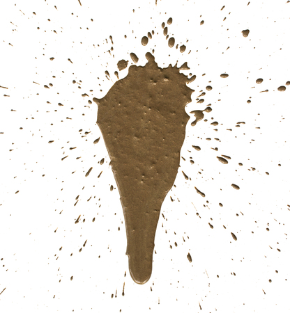 drops of mud sprayed a white backgroundの写真素材