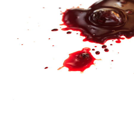 drop of blood on white backgroundの写真素材