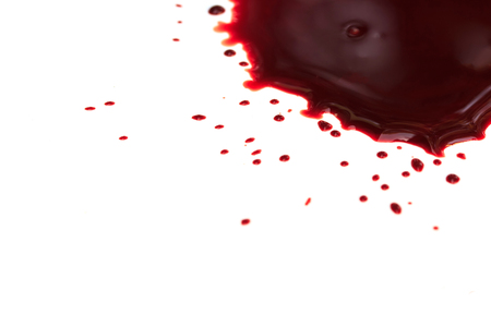drop of blood on white backgroundの写真素材