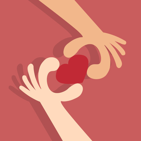 Heart made with hands.Concept loveのイラスト素材