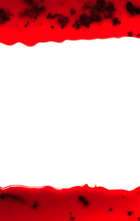 Red Paint frame on a white backgroundの写真素材