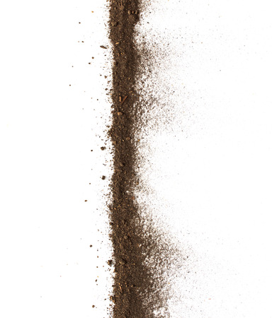 Dirt, soil pile isolated on white background, top viewの写真素材