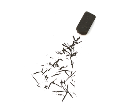 Black eraser on  white background.