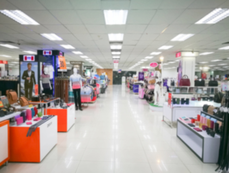 abstract blurred background of Department store in Shopping Mall.