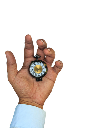 Man hand holding stopwatch. Time management concept.の写真素材