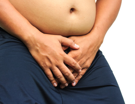 Man stomachache, concept with healthcare and medicine.の写真素材