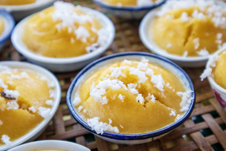 thai toddy palm cake sweet taste delicious.