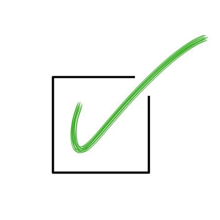Green checkmark icon. Voting symbol.の写真素材