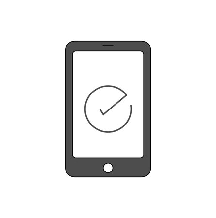 Phone, check vector icon. Simple element illustration from UI concept. Mobile concept vector illustration. Phone, check vector iconのイラスト素材