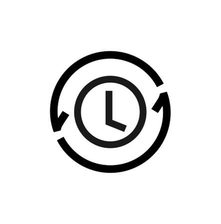 Refresh time arrow line icon. Update clock vector outline sign.の写真素材