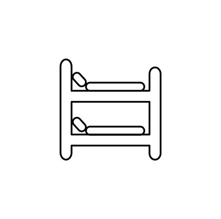 Bunk bed line icon. Single high quality outline interiorのイラスト素材