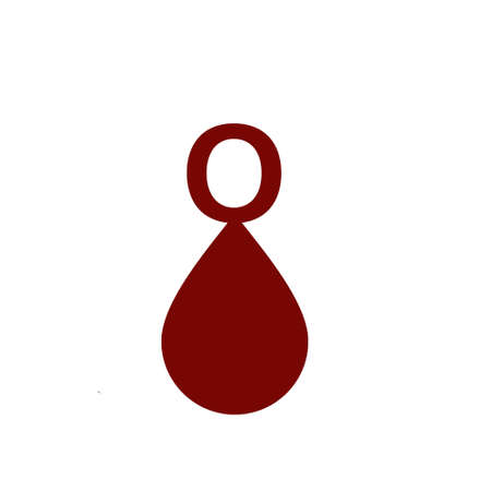 Blood drops with O types.Illustration on white background.の写真素材