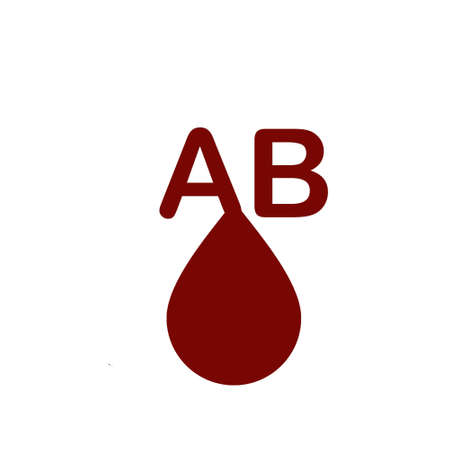 Blood drops with AB types.Illustration on white background.の写真素材