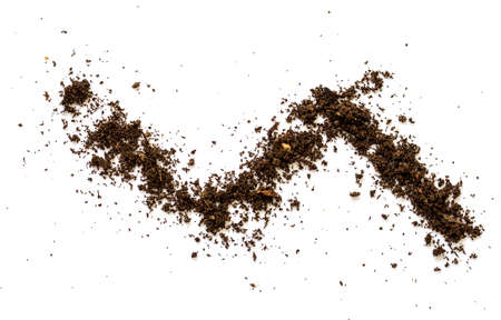 dirty earth or soil on white background naturalの写真素材