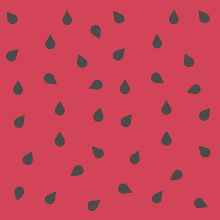 Watermelon illustration hand-drawn texture with seeds. Colorful juicy summer tropical illustration...