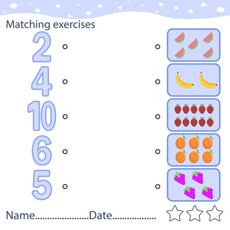 Match cute kawaii fruits by color. Educational worksheet for kids. Color matching game for preschoolers. Colorful set of fruitの写真素材
