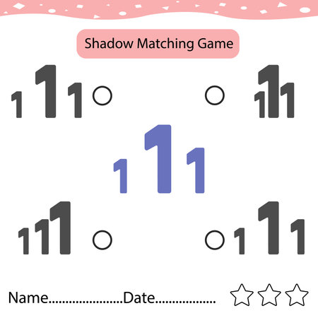 Find number 1  Correct Shadow Find And Match The Correct Shadow Of Friut. Kids Educational Game. Printable Worksheet Illustration. Learning Gameの写真素材