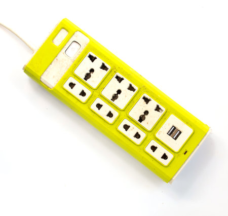 socket plug for charging,three way plugの写真素材