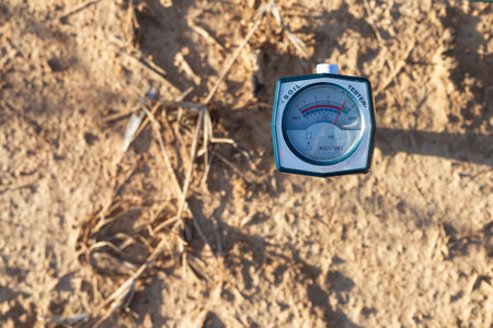 Soil pH meter and soil fertility meter for cultivation.p value It is an indicator of plant nutrient absorption. Different plants require different pH values.の写真素材