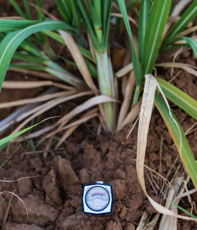 Soil pH meter and soil fertility meter for cultivation.の写真素材