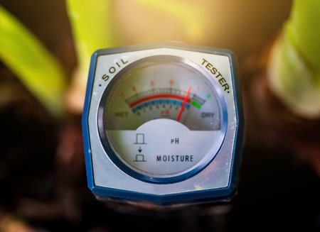 Soil pH meter and soil fertility meter for cultivation.の写真素材