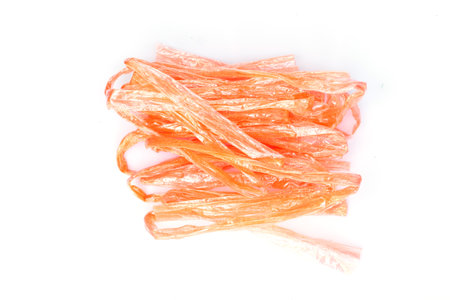 orange straw rope isolated on white background.の写真素材