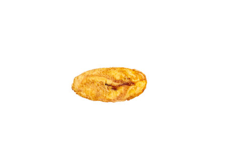 Kerala chips or Banana chips, Honey Baked Banana Slices on white background.の写真素材