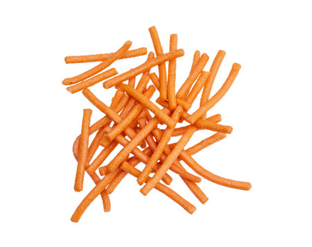 Salt breadsticks on white background.の写真素材