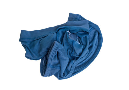Men's broken underpants on a white backgroundの写真素材